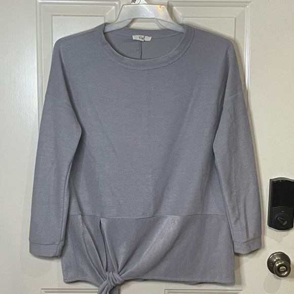 easel Tops - Easel Los Angeles Boutique Blue Oversized Side Tie Boho Sweater Women Sz Sm